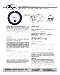 Thumbnail of document Manual - RMVII - Rate-Master Dial-Type Flowmeters